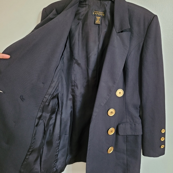 Vintage Express Long Gold and Black Blazer - Picture 10 of 12